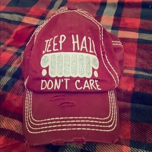 Maroon Jeep hair don’t care hat
